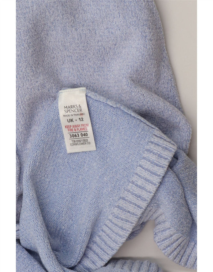 Suéter cardigã feminino Marks & Spencer UK 12 viscose azul médio