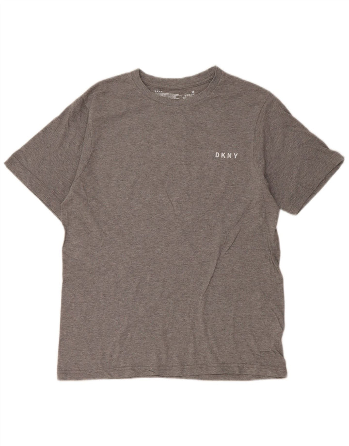 Camiseta feminina DKNY UK 14 algodão cinza médio