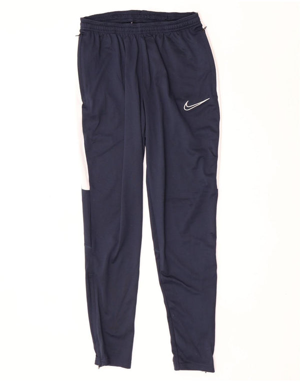 Calça de treino masculina Nike Dri Fit pequena azul marinho colorblock poliéster