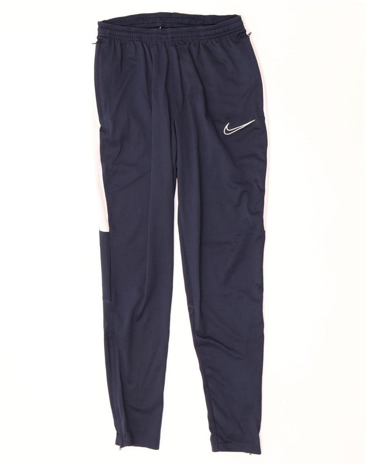Calça de treino masculina Nike Dri Fit pequena azul marinho colorblock poliéster