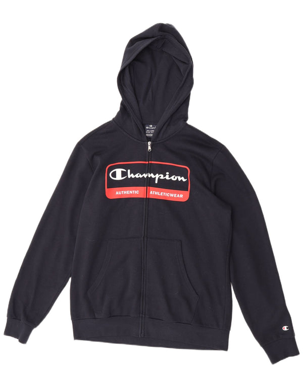 Suéter com capuz gráfico Champion Boys 15-16 anos 2XL azul marinho