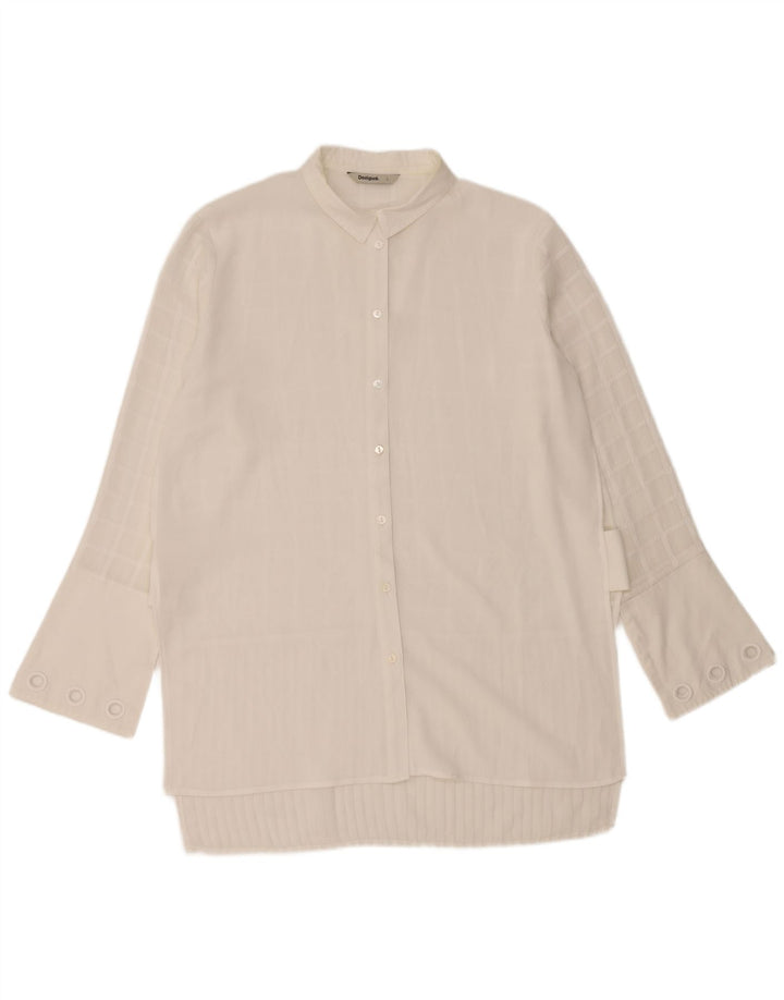 Blusa feminina com palangre DESIGUAL Reino Unido 16 grande branca