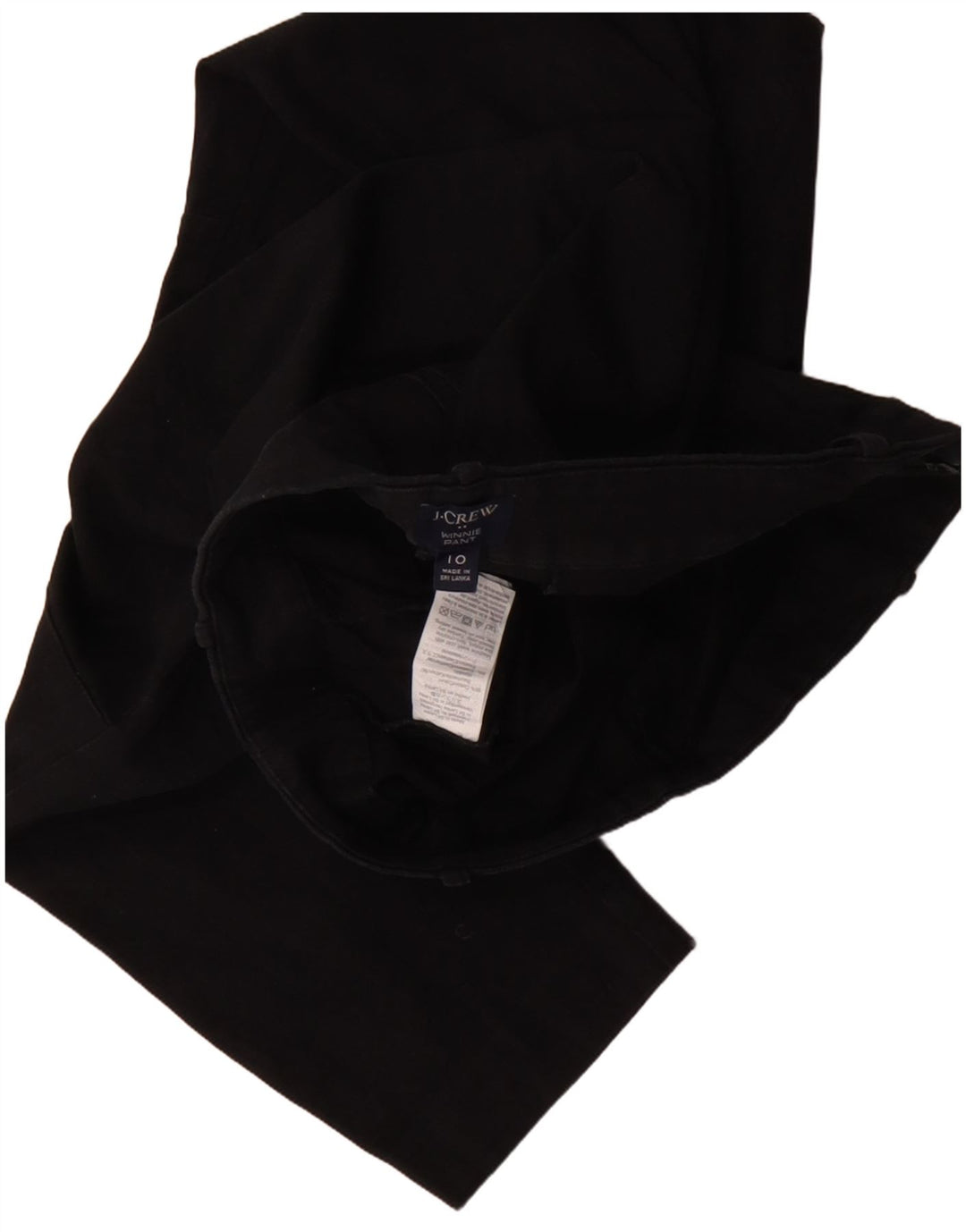 J. Crew Calça feminina Winnie cortada US 10 grande W32 L24 algodão preto