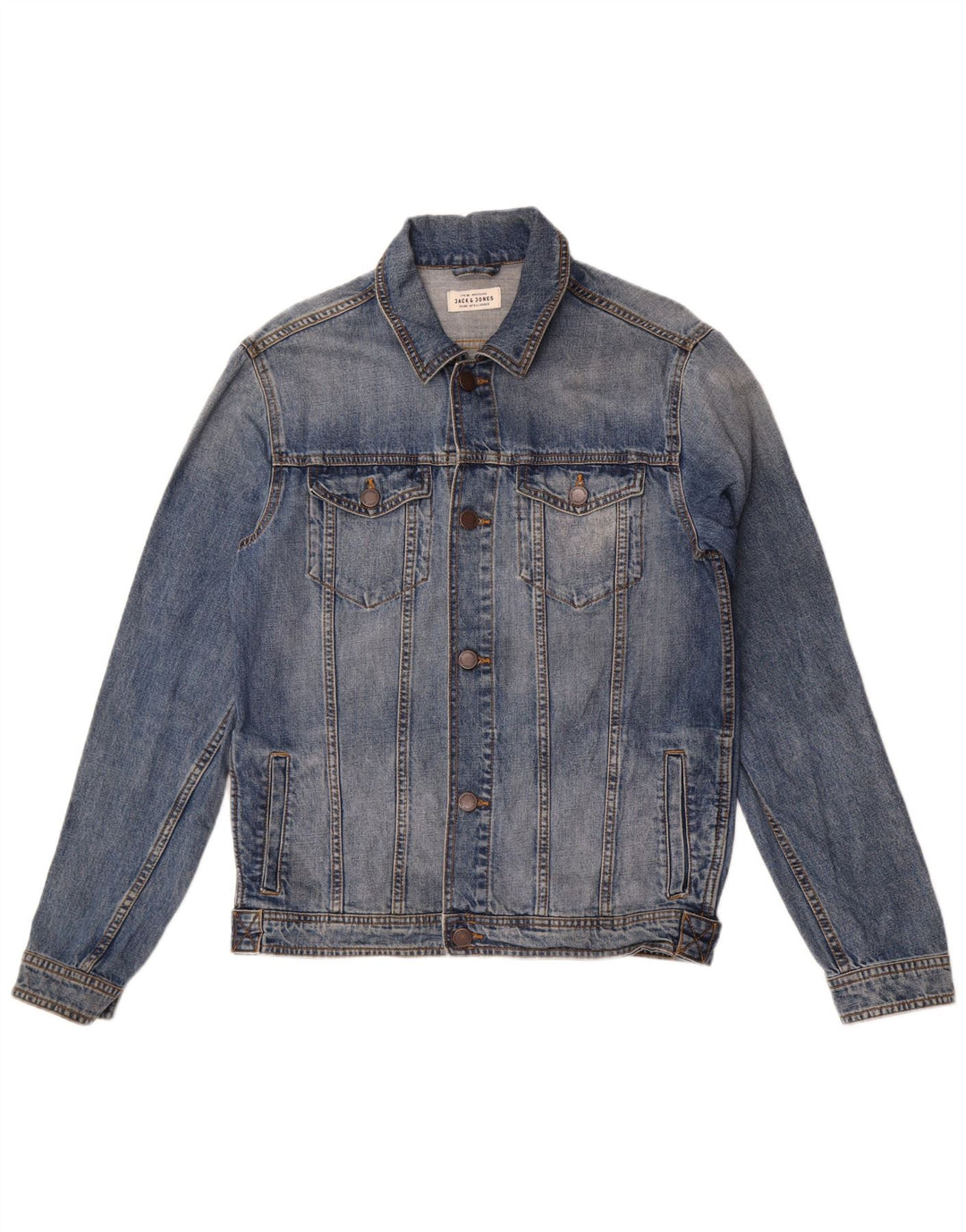 Jaqueta jeans masculina Jack & Jones Reino Unido 36 algodão azul pequeno