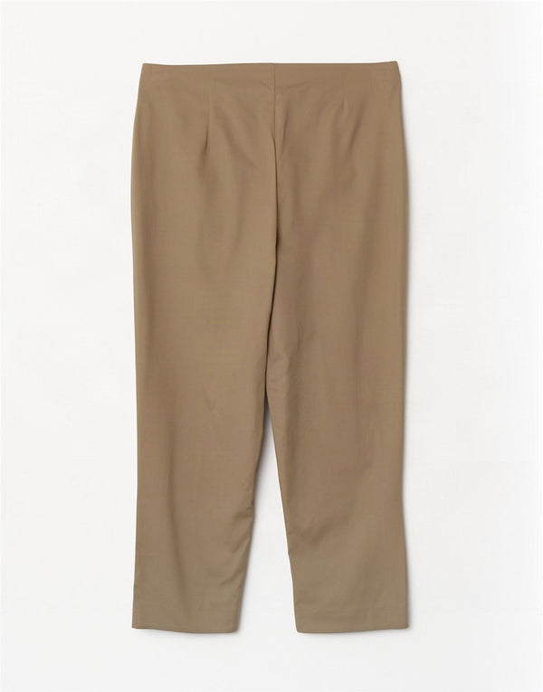 Marks & Spencer Womens Cropped Trousers UK 12 Medium W30 L23 Beige Cotton