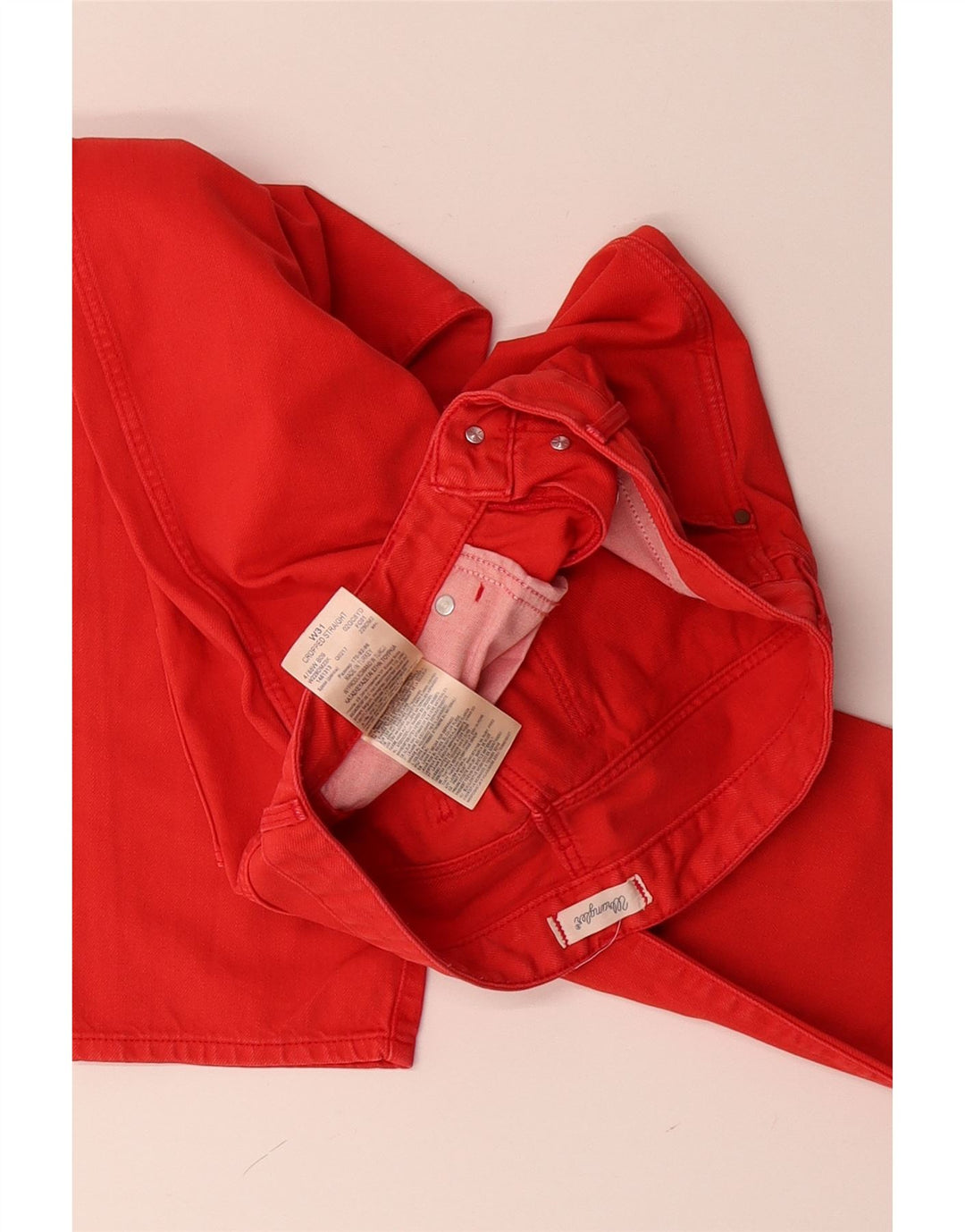 Calça jeans reta masculina WRANGLER W31 L28 algodão vermelho
