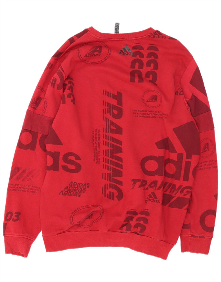 Adidas Mens Graphic Moletom Jumper XL Vermelho Algodão