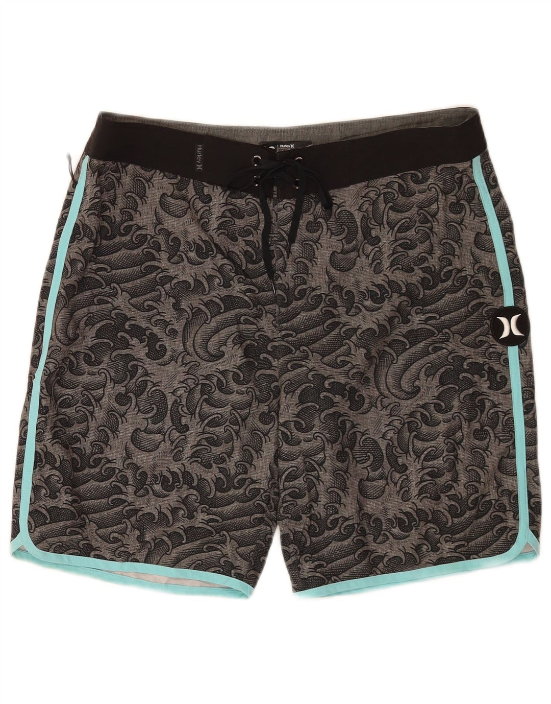 Shorts de natação masculino Hurley poliéster Paisley cinza médio