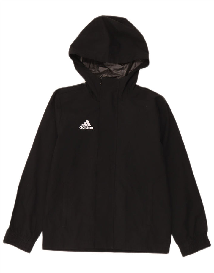 Casaco de chuva com capuz Adidas Boys 7-8 anos preto poliéster