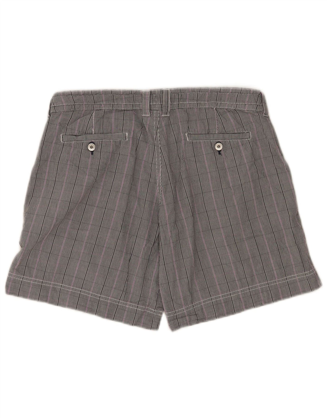 Shorts feminino casual Champion médio W30 cinza xadrez algodão