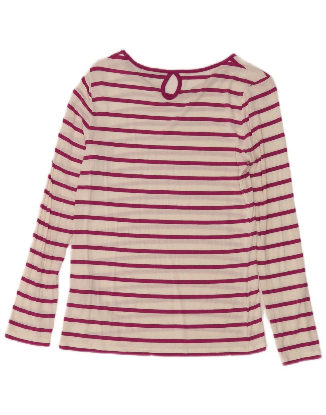 Top feminino Massimo Dutti de manga comprida UK 10 modal listrado branco pequeno