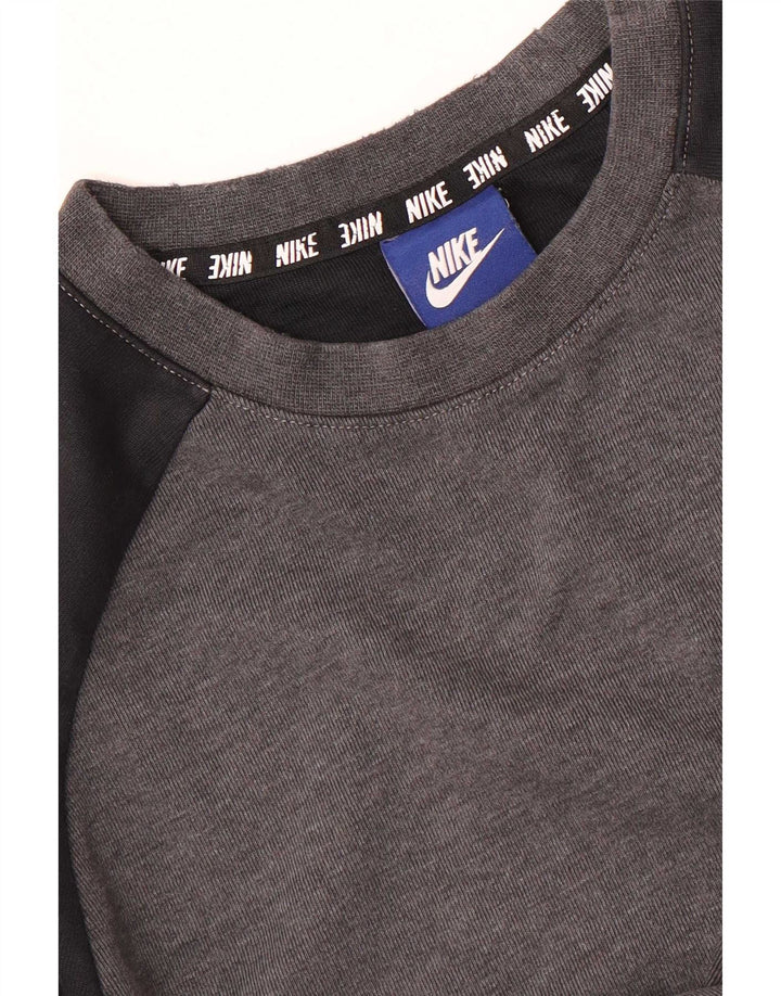 Moletom gráfico masculino Nike Jumper pequeno cinza colorblock