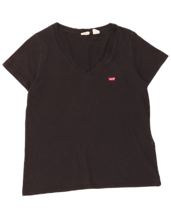 Camiseta feminina Levi's UK 14 médio algodão preto