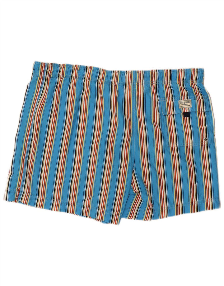 Shorts de natação masculino Tommy Hilfiger XL poliéster listrado azul