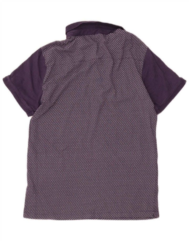 Camisa polo masculina French Connection grande algodão listrado roxo
