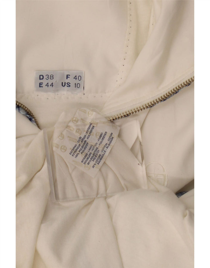 Sergio Tacchini moletom feminino oversized gráfico completo US 10 grande branco