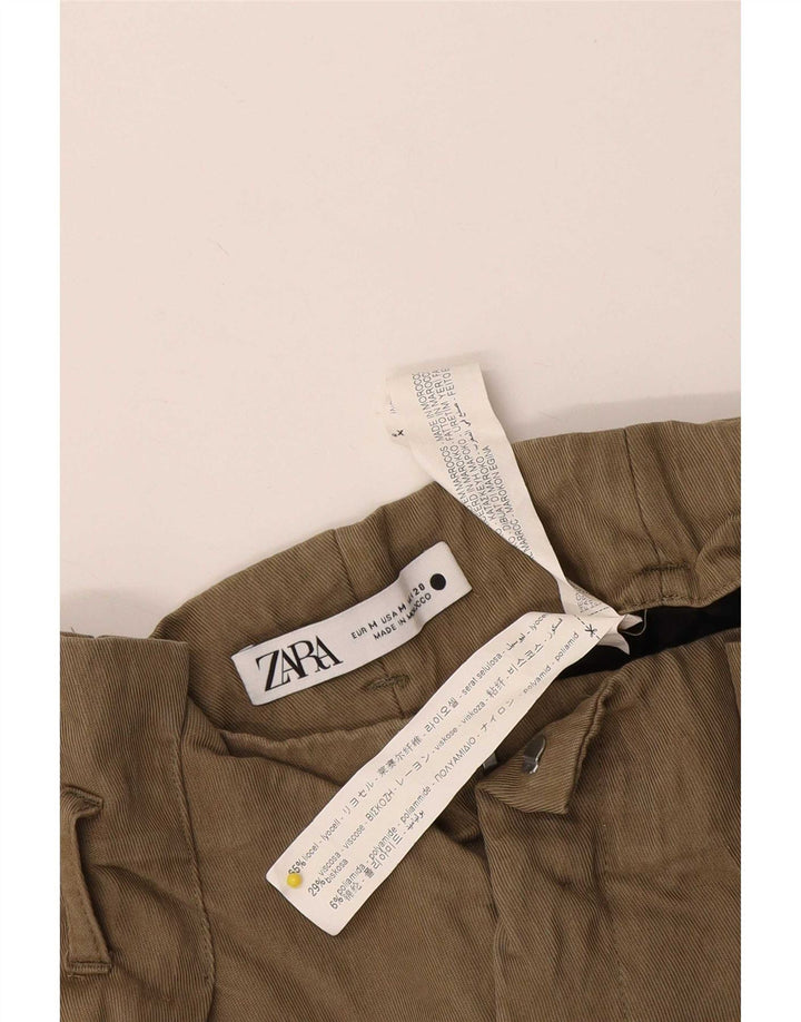 Zara Calça Harém Feminina Médio W28 L22 Cáqui Lyocell