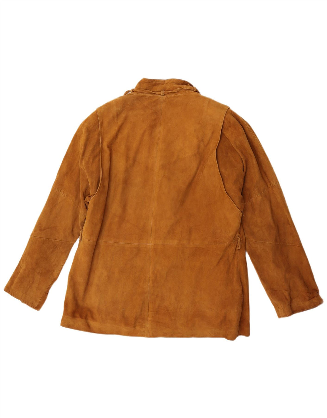 Jaqueta blazer feminina vintage de camurça com 3 botões IT 48 XL couro marrom