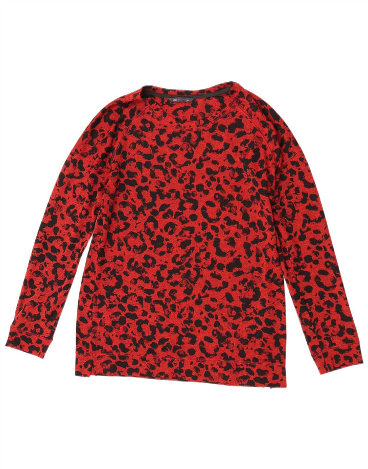 Suéter feminino Marks & Spencer com gola canoa Reino Unido 12 médio vermelho