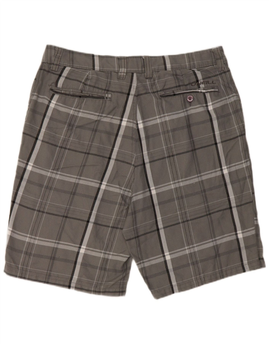 O'Neill Mens Chino Shorts W36 Grande Poliéster Xadrez Cinza