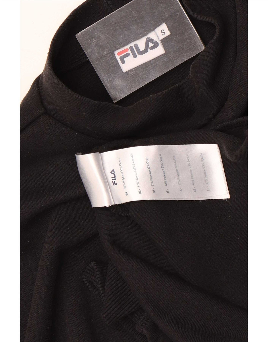 Fila Mens Loose Fit Moletom Jumper Pequeno Poliéster Preto