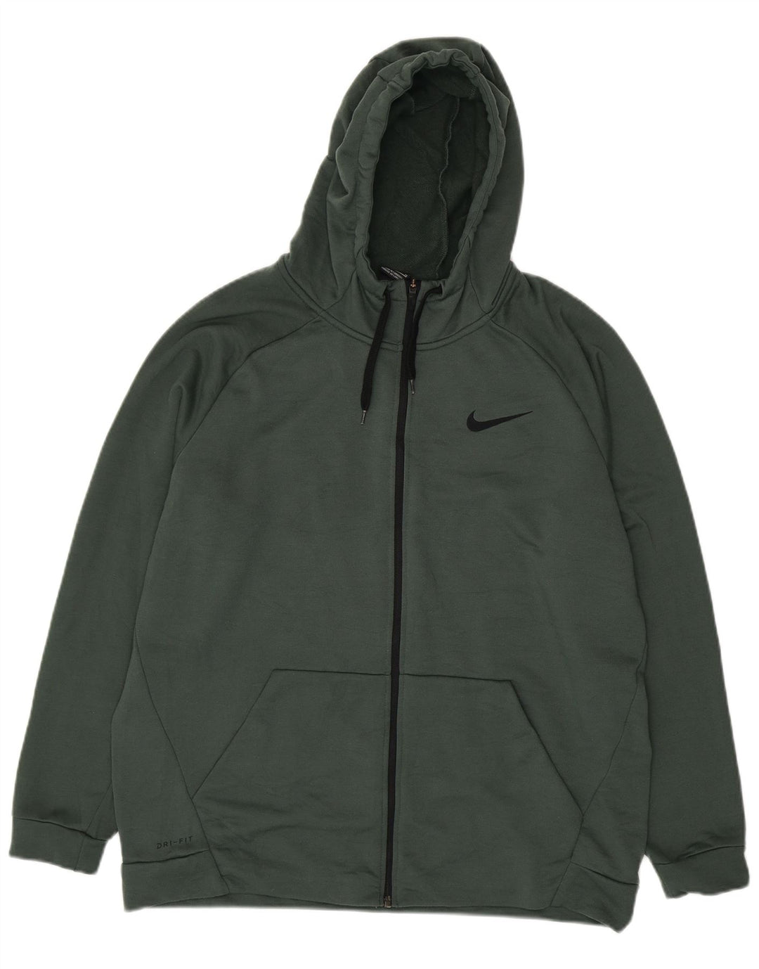 Suéter NIKE masculino Dri Fit Zip com capuz XL verde poliéster