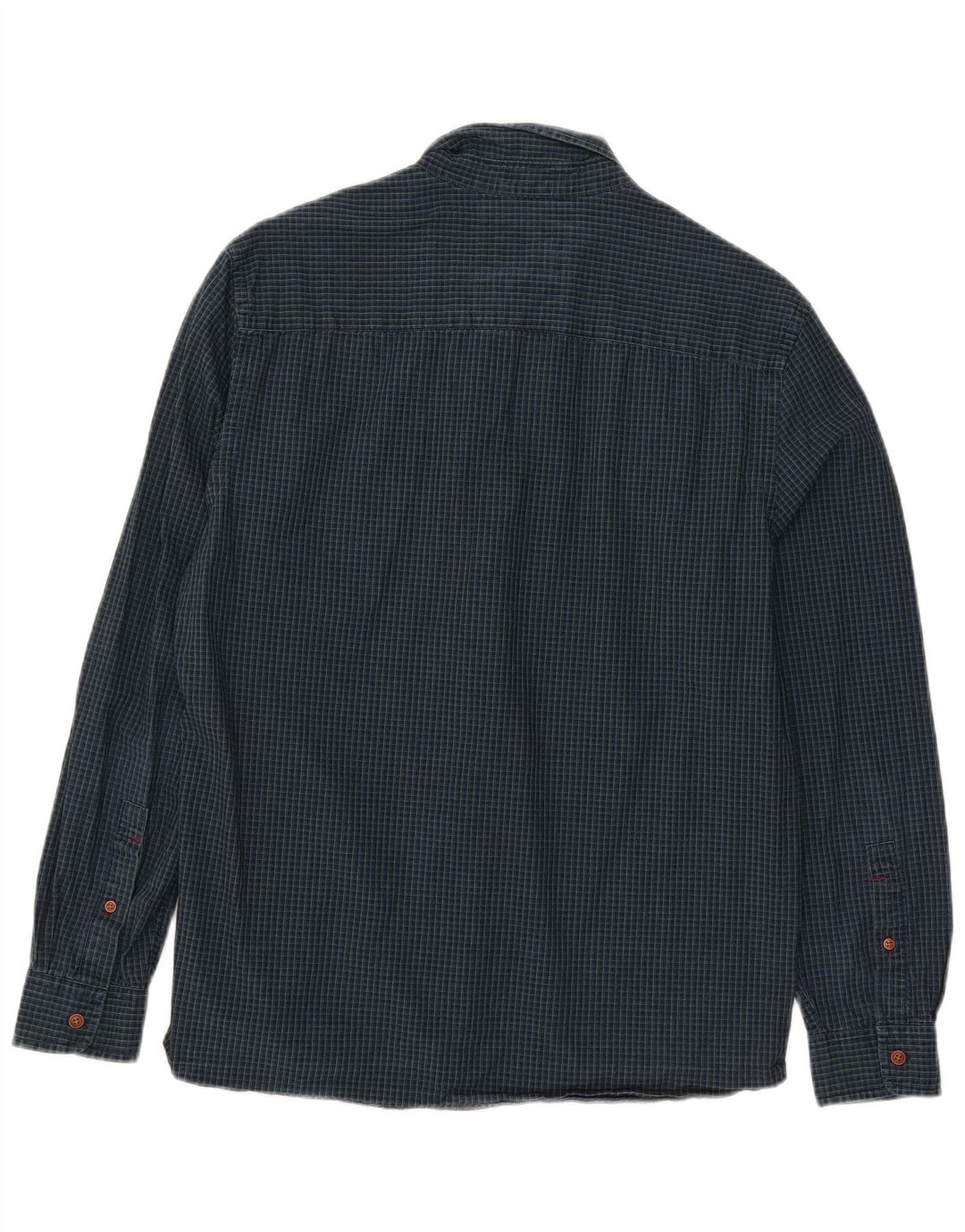 White Stuff Camisa masculina clássica de ajuste grande algodão xadrez azul