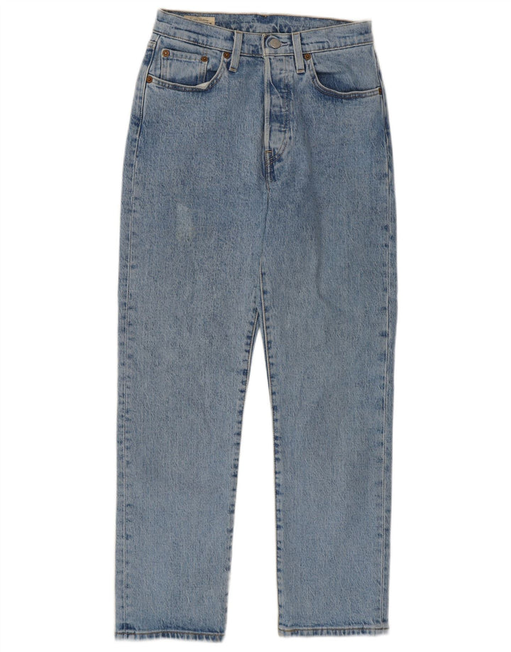 Calça jeans feminina Levi's 501 Straight W25 L26 azul algodão
