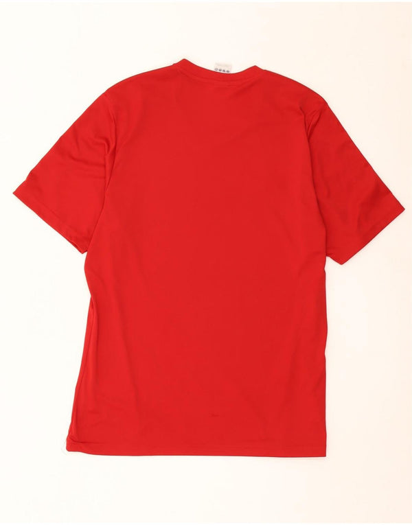 Adidas Mens Climalite Camiseta Top Grande Poliéster Vermelho