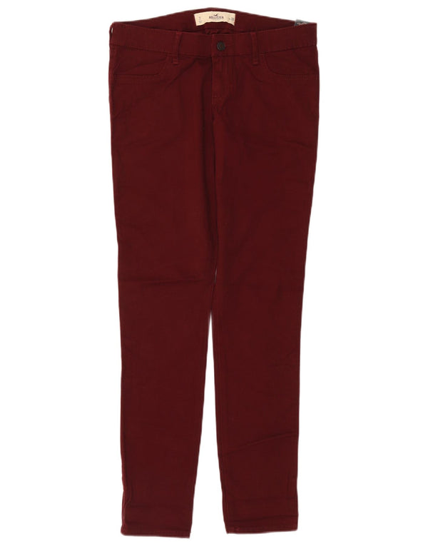 Hollister Womens Slim Casual Trousers W28 L29 Burgundy Cotton