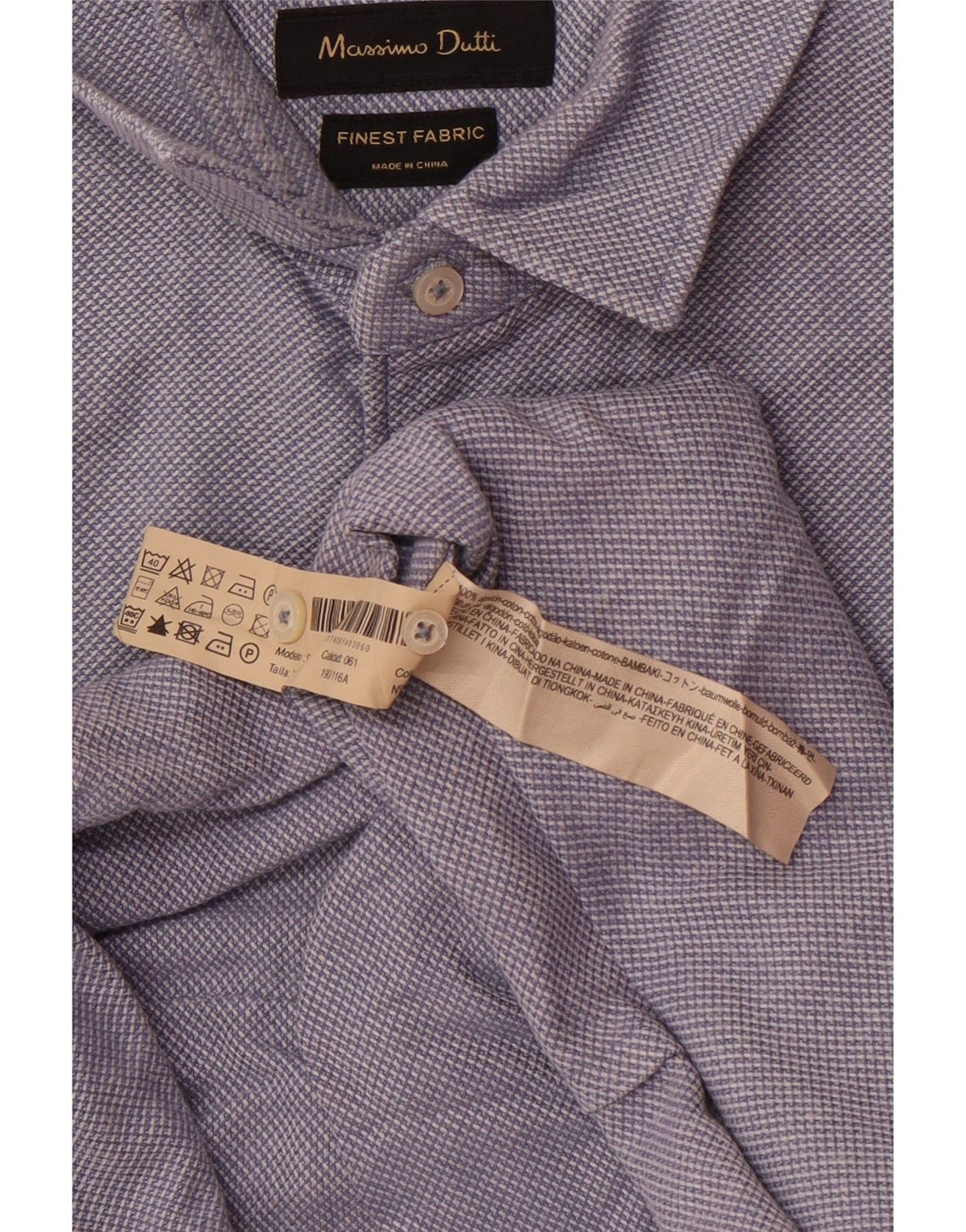 Camisa masculina Massimo Dutti 2XL algodão azul