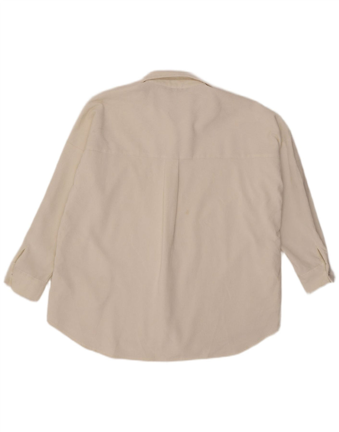Camisa feminina de veludo cotelê Zara UK 10 pequena poliéster branco