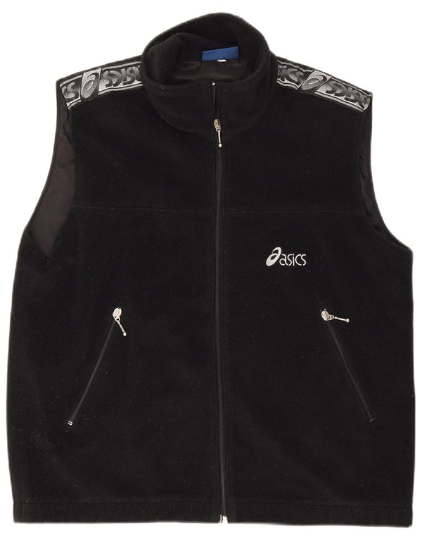 Asics Mens Graphic Fleece Gilet UK 40 Grande bloco colorido preto