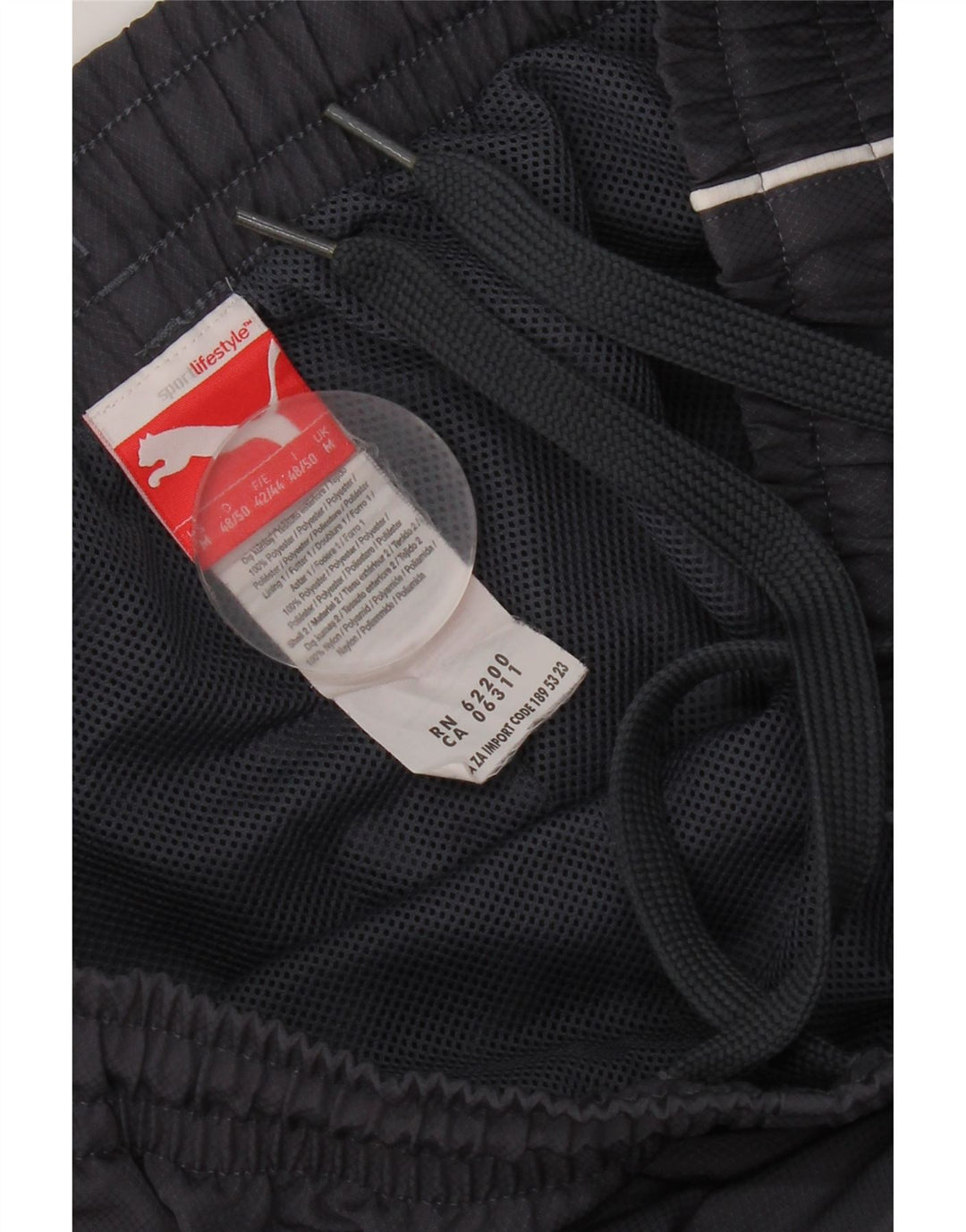 Calça de treino masculina Puma poliéster cinza médio