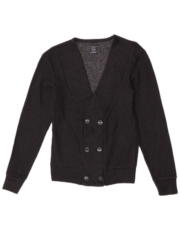 Suéter cardigã masculino Zara com peito duplo pequeno acrílico preto