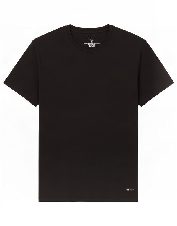 Camiseta masculina Ted Baker Top médio algodão preto
