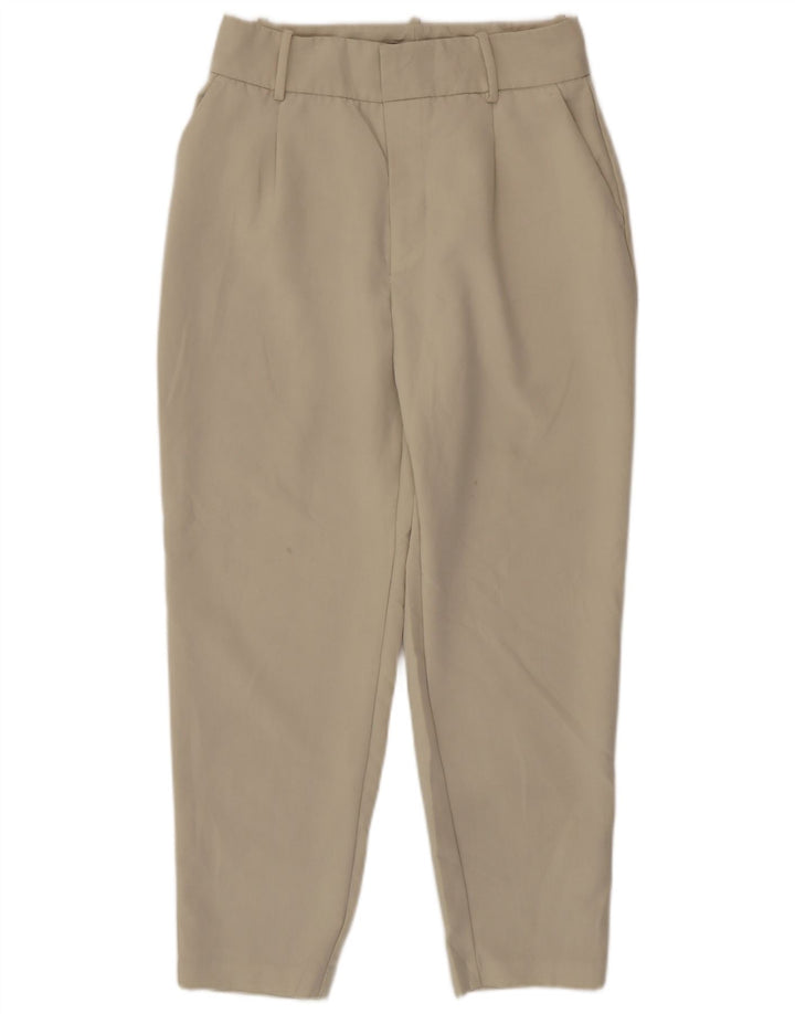 Zara Calça Cônica Feminina Grande W30 L26 Poliéster Bege