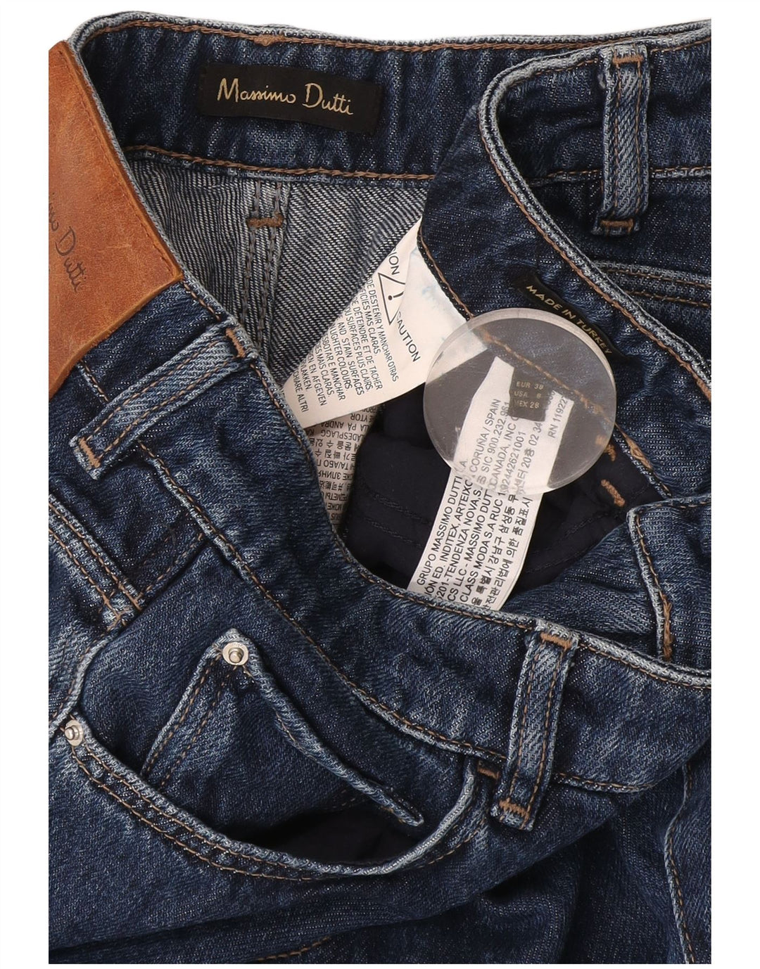 Jeans feminino Massimo Dutti Flared EU 38 Pequeno W28 L34 Azul Marinho Algodão