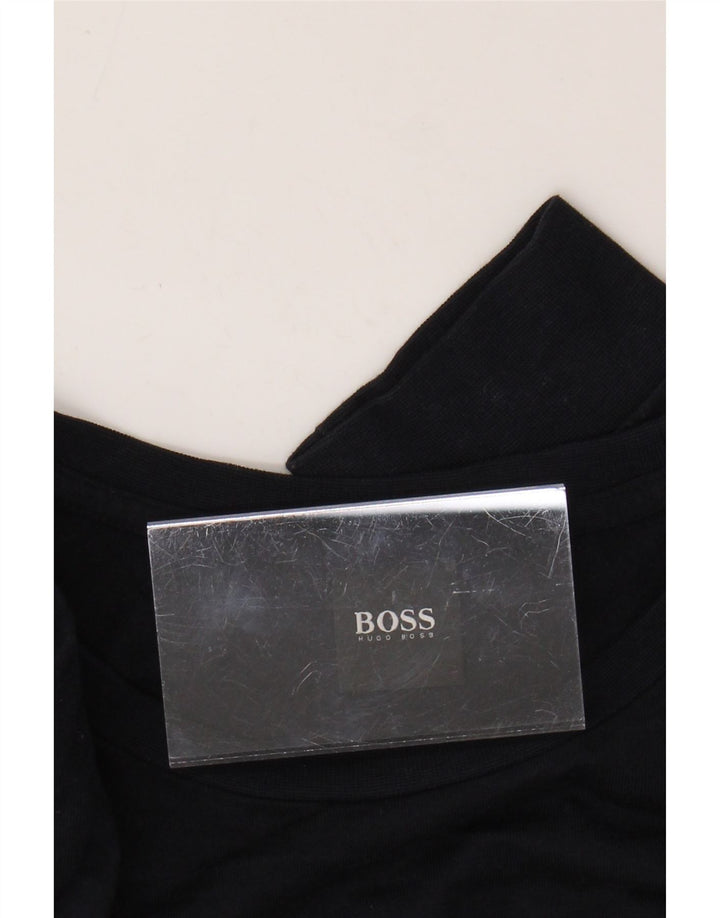 HUGO BOSS Top masculino de manga comprida médio algodão listrado azul marinho