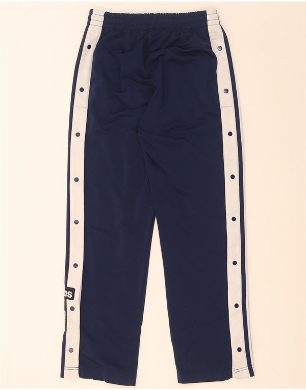 Calça de treino feminina Adidas UK 8/10 pequena azul marinho colorblock
