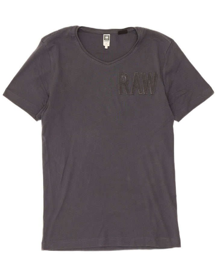 Camiseta G-Star masculina gráfica grande algodão cinza