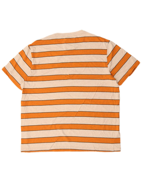 Camiseta masculina Crew Clothing Top 2XL algodão listrado bege