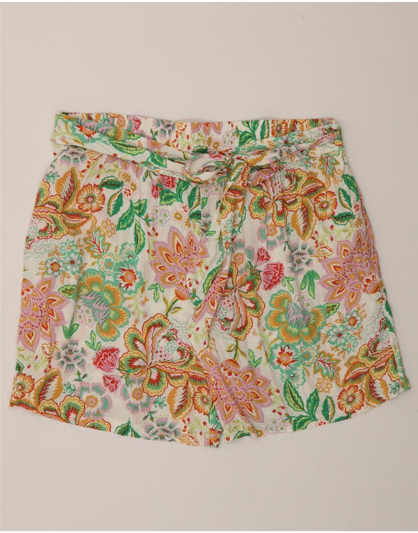 Shorts casual feminino Fat Face UK 16 grande W34 floral multicolorido