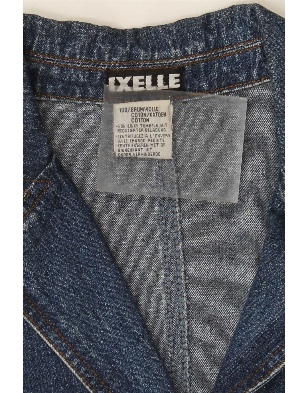 Casaco jeans feminino vintage UK 18 XL algodão azul