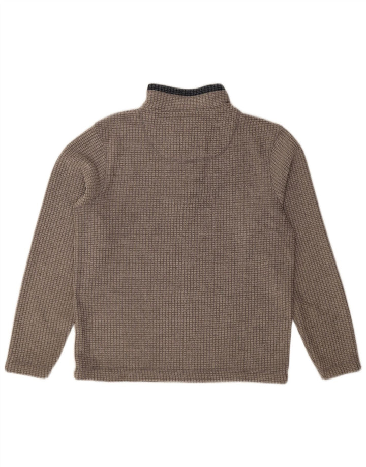 Weird Fish Masculino Zip Neck Fleece Jumper Cinza Médio Poliéster