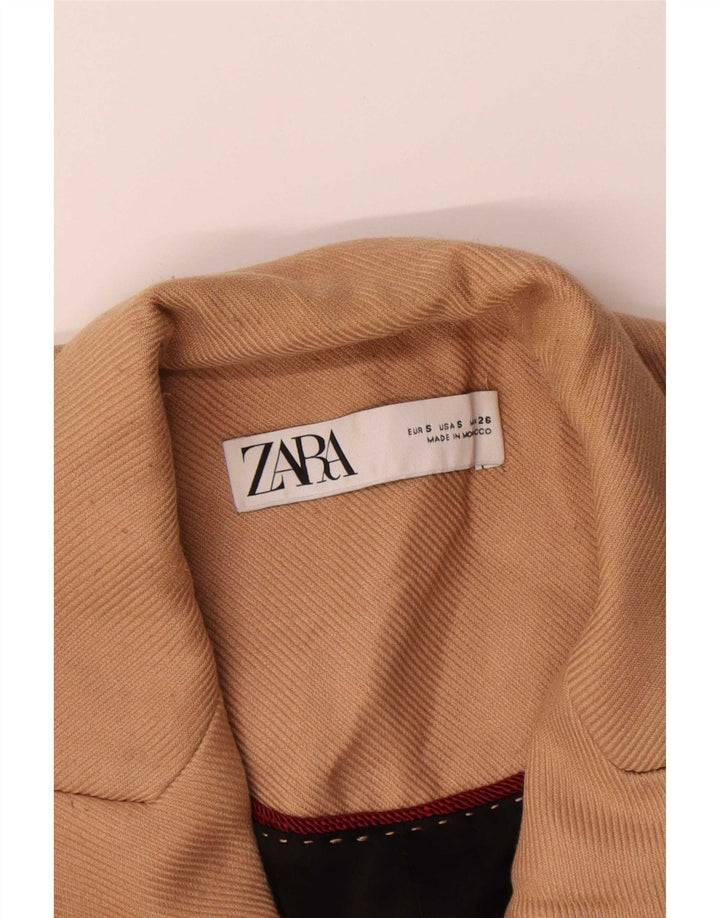 Jaqueta Blazer Oversized Feminina Zara Reino Unido 10 Pequeno Bege