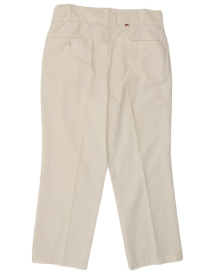Calças Chino retas masculinas Dickies W34 L28 poliéster branco