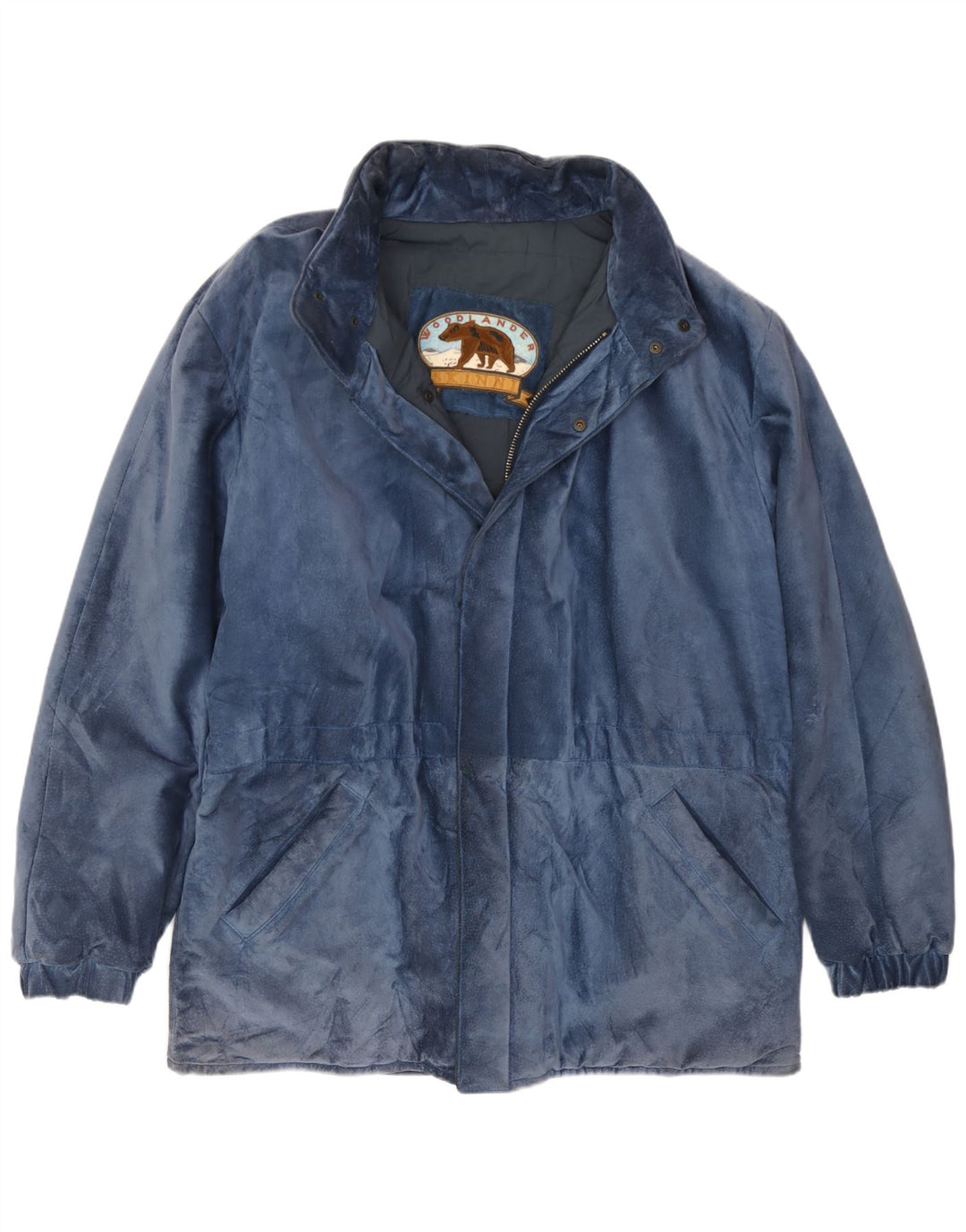 Jaqueta masculina vintage de camurça IT 50 grande azul modal