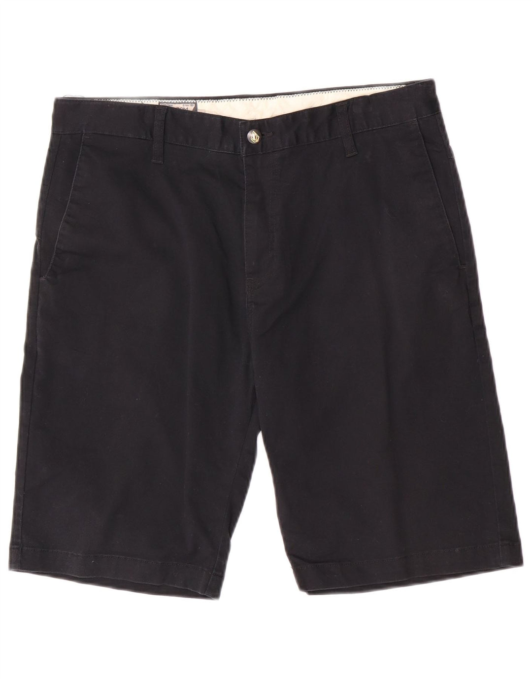 Volcom Mens Chino Shorts W33 Médio Algodão Preto