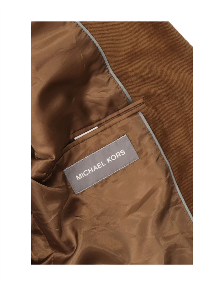 Jaqueta blazer masculina de 2 botões Michael Kors Reino Unido 40 grande poliéster marrom